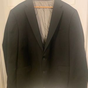 Hart Schaffner Marx Black Suit 56 Long